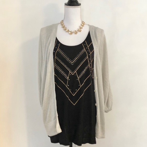 Women’s Gap Shimmery Boyfriend Slub Cardigan - Picture 2 of 11